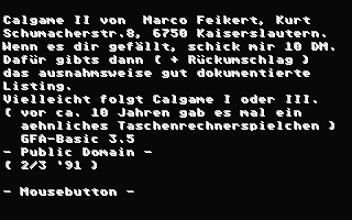 Calgame II — screenshot 1